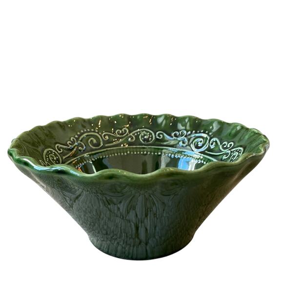 (4)  Maioliche Jessica Made in Italy Salad Bowls 7" Christmas Holiday Green - Picture 6 of 16